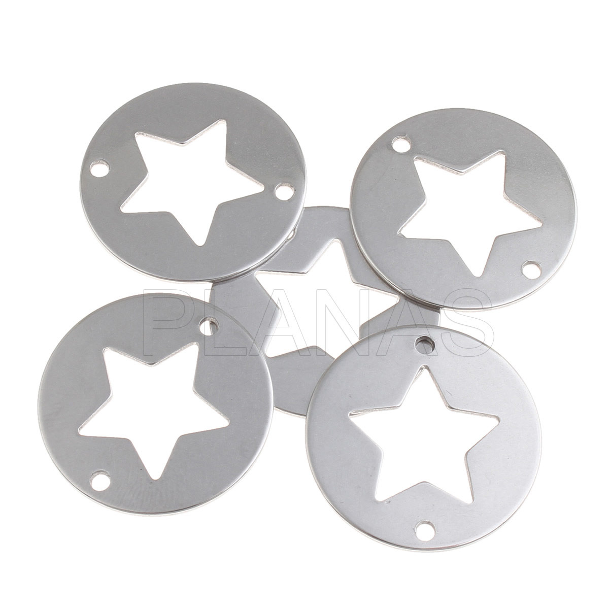 Placa en Acero Inoxidable con Estrella.25x1mm.