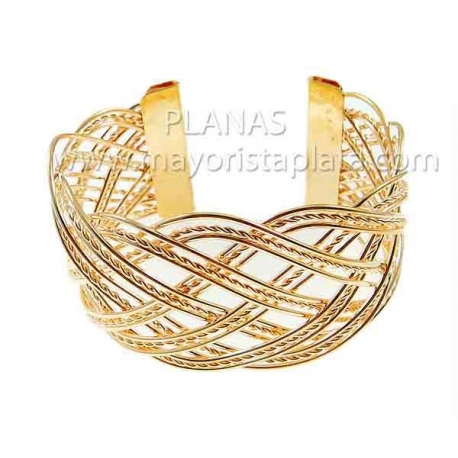Pulsera en  Acero Inoxidable y Baño Oro Rosa. 