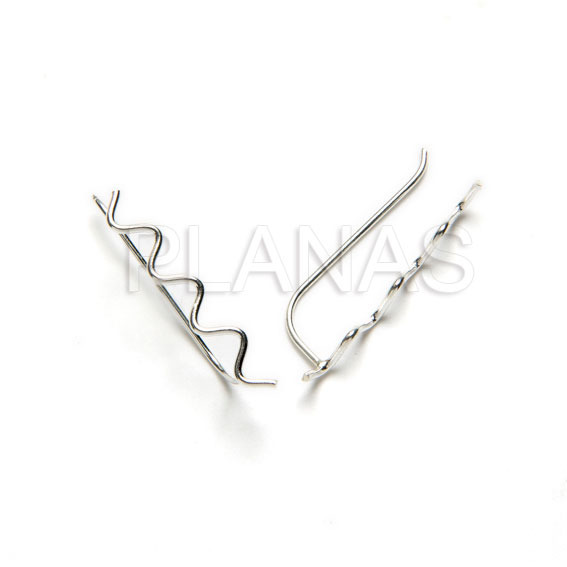 Pendientes Trepadores en Plata de Ley.ZIG ZAG.