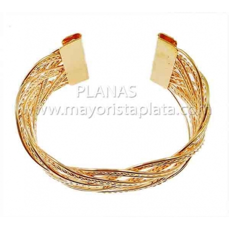Pulsera en  Acero Inoxidable y Baño Oro Rosa. 