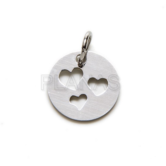 Colgante en Acero Inoxidable 316.CORAZONES.
