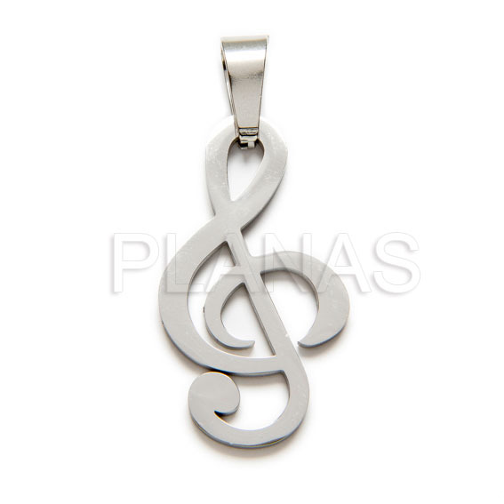 Colgante en Acero 316.CLAVE DE SOL.