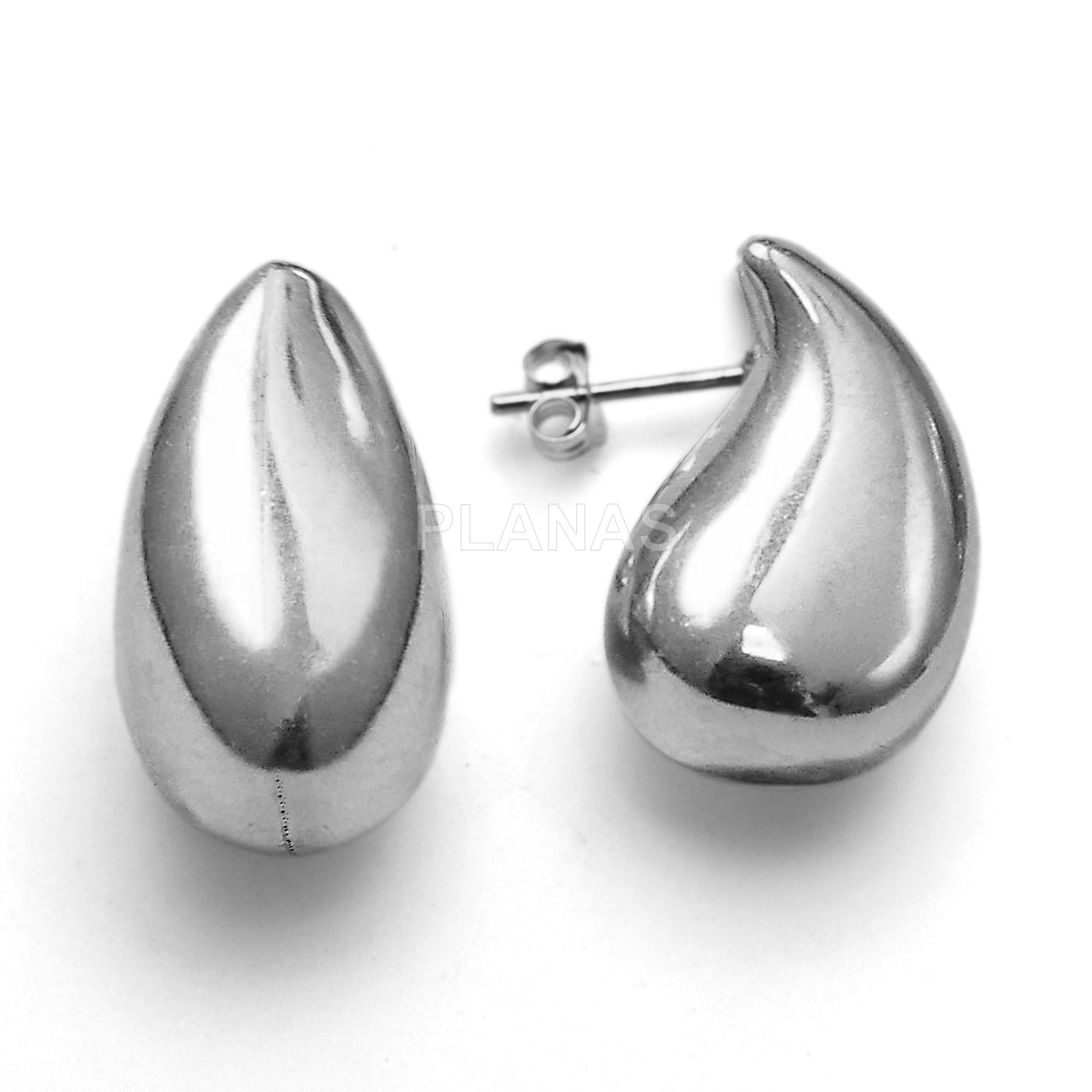 Pendientes en Acero Inoxidable 304.26x15mm. GOTA.