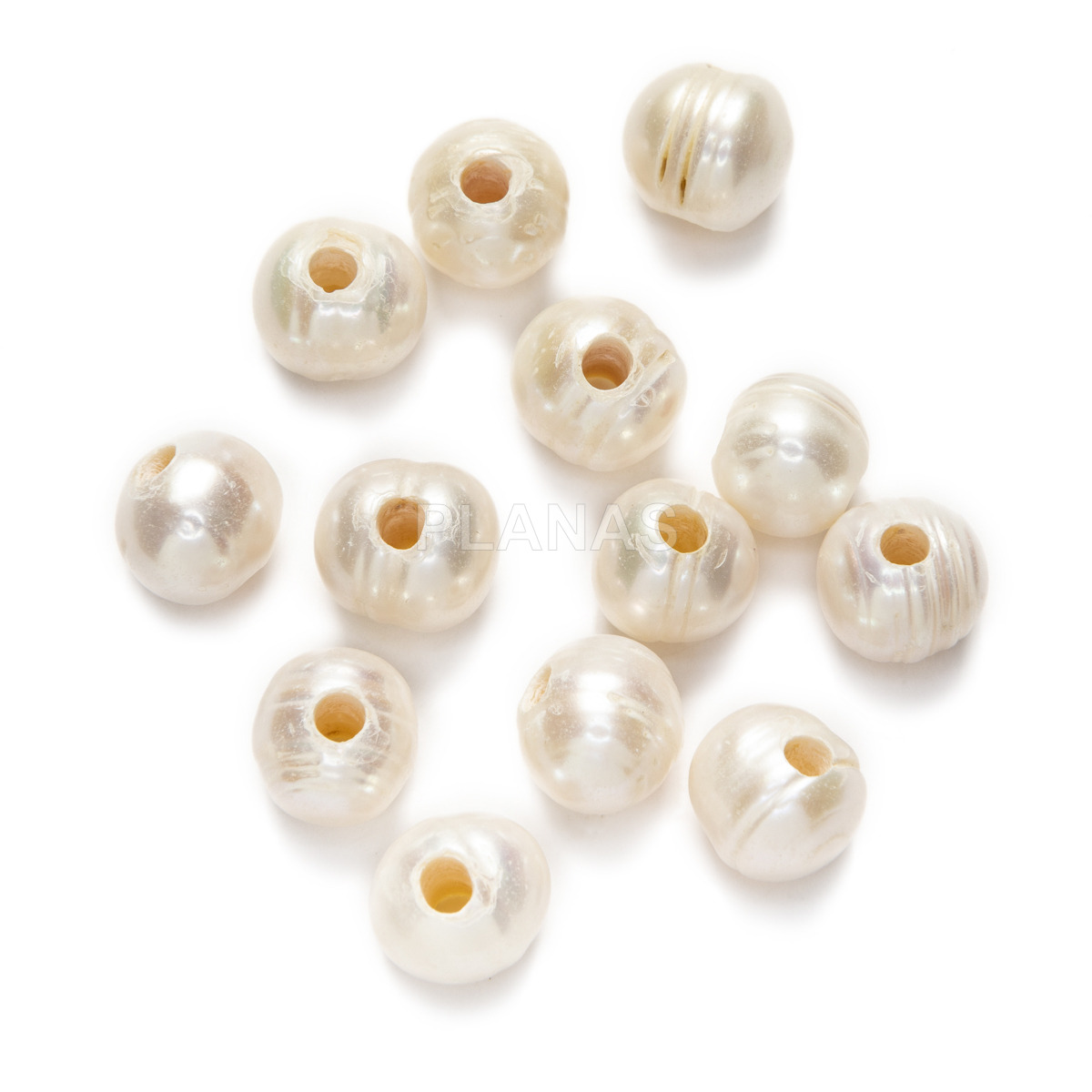 Perla Cultivada de Agua Dulce, blanca 10-12mm.