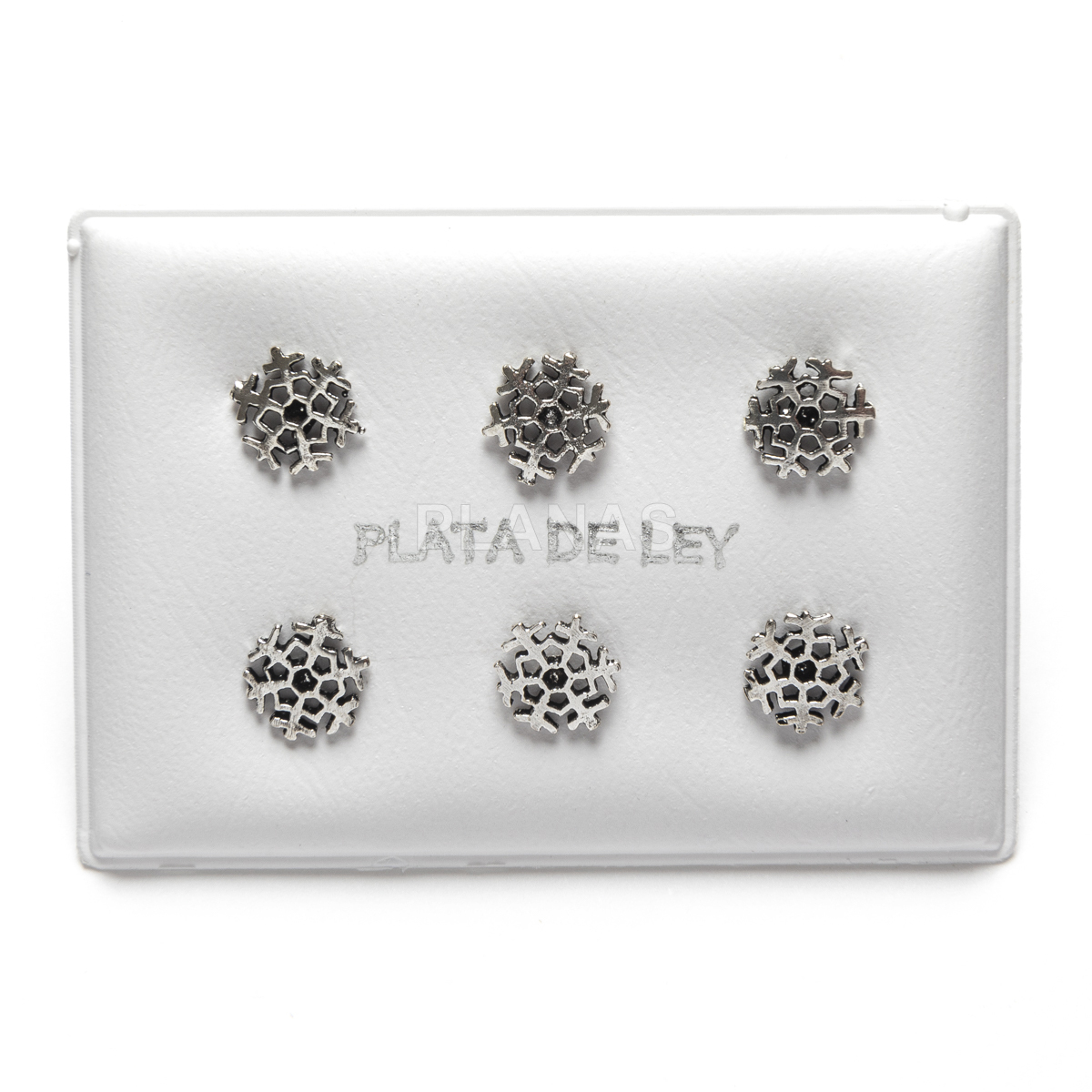Pendientes en plata de ley,pack 3 pares. COPO DE NIEVE.