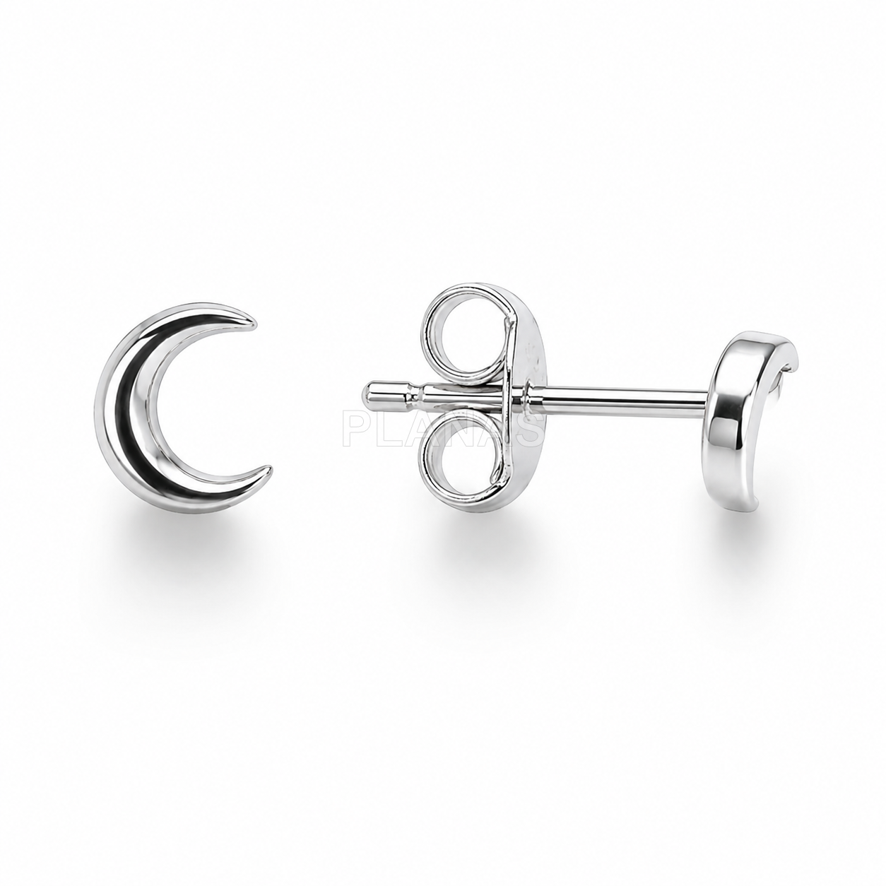 Pendientes en Plata de ley. LUNA.