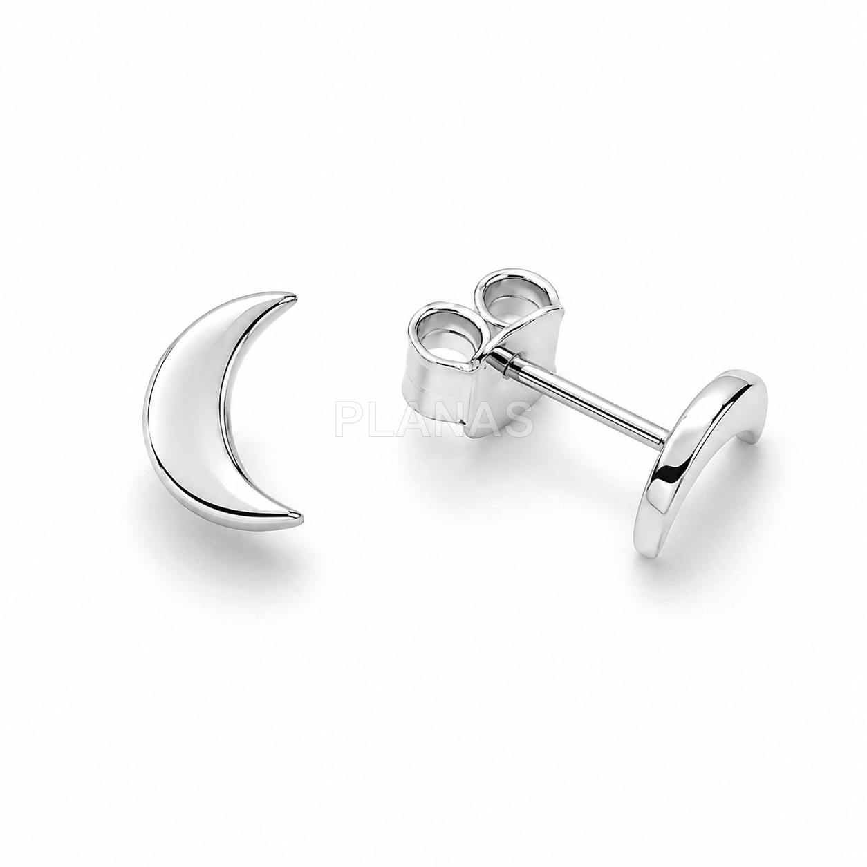 Pendientes en Plata de ley.LUNAS.