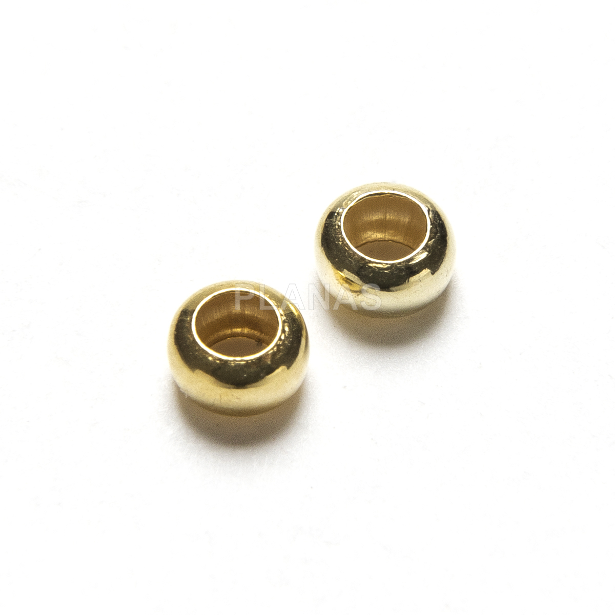 Rondelle hollow em prata esterlina.3x1.6mm.