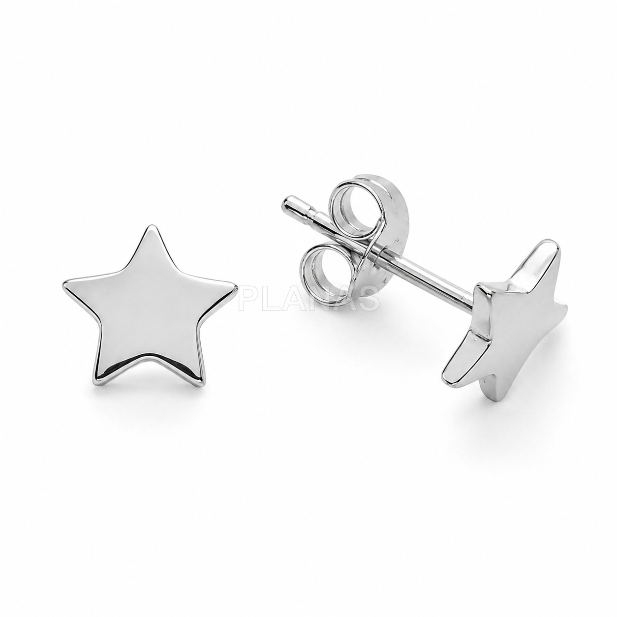 Pendientes en Plata de ley Rodiada .ESTRELLA.