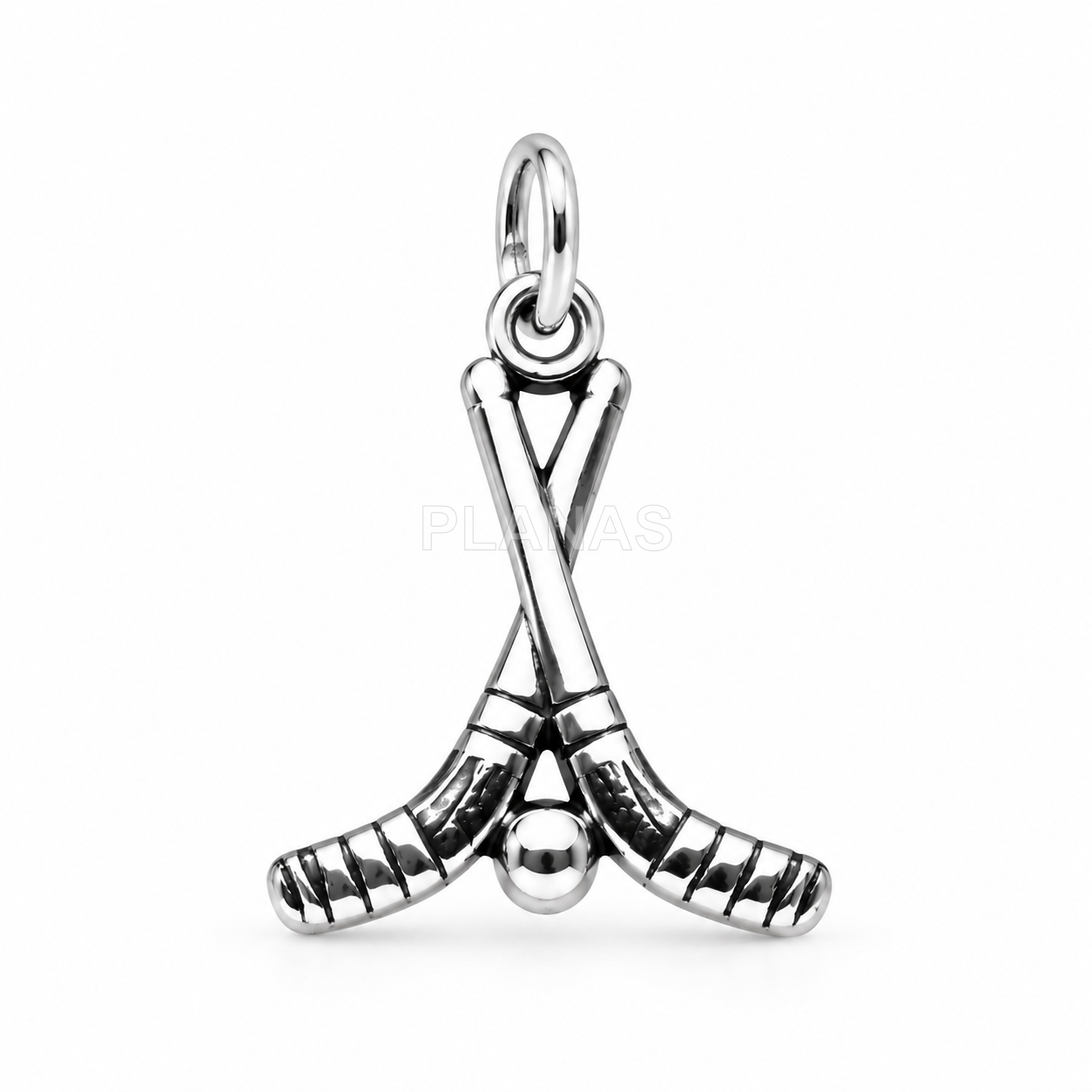 Pendientes y Colgante en Plata de ley. STICKS HOCKEY.