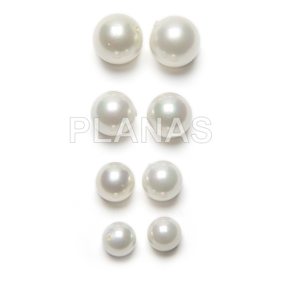 Niziky 900 perlas sueltas de 0.118 a 0.315 pulgadas sin agujero, perlas  sueltas blancas y rosas sin agujeros, perlas redondas sin agujero, perlas  para