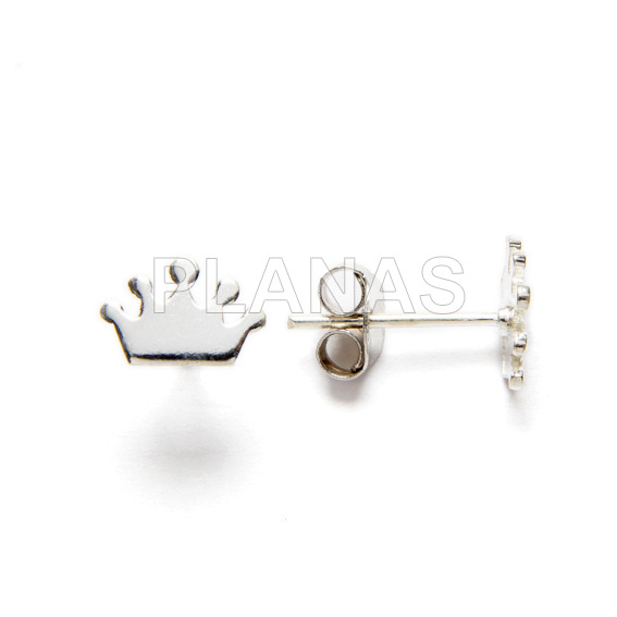 Pendientes en Plata de ley.CORONA.