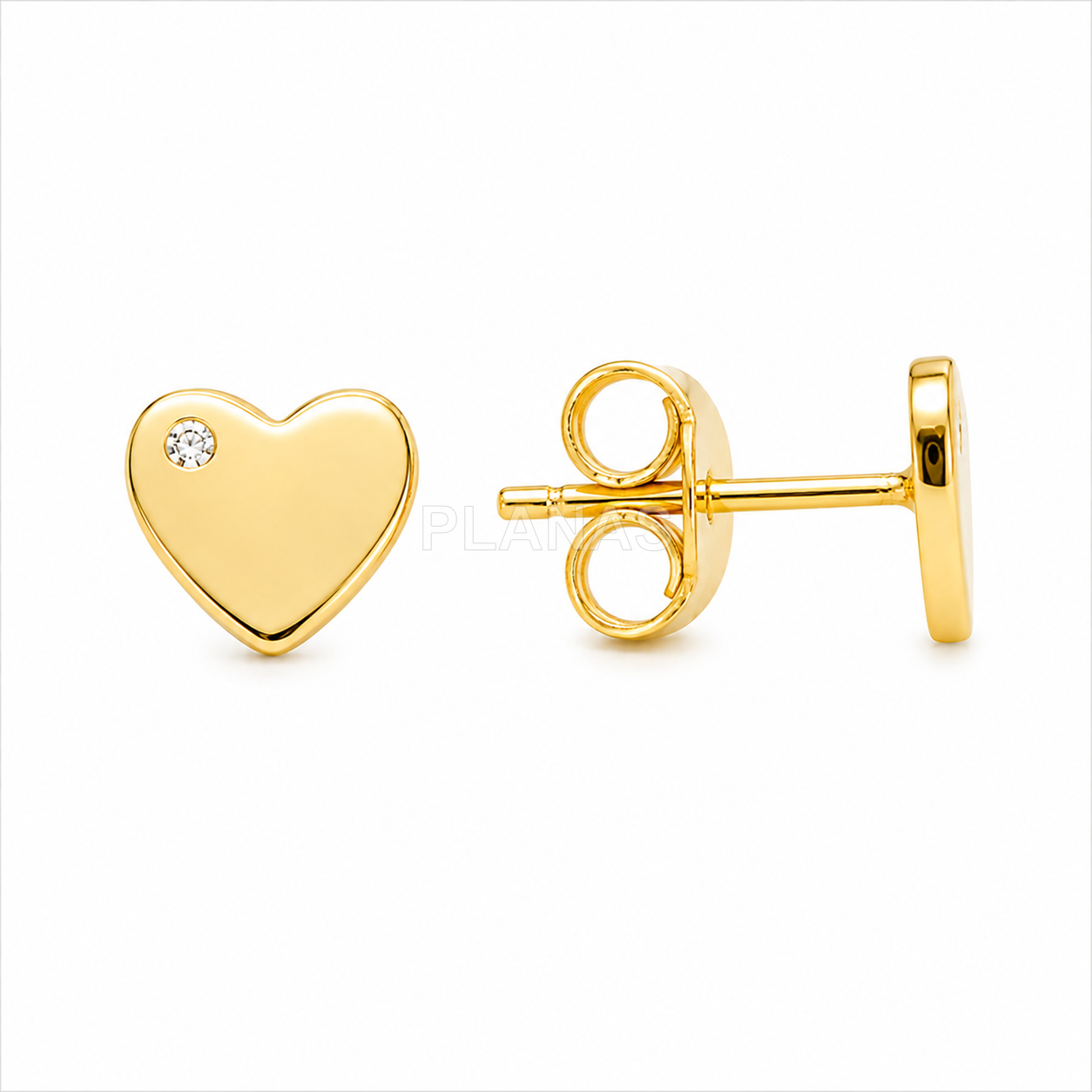 Pendientes en Plata de ley y Circonita. CORAZON.