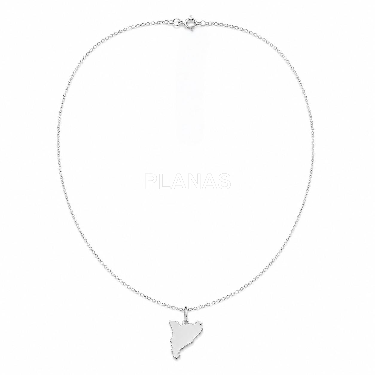 Collar en Plata de ley. MAPA CATALUNYA.