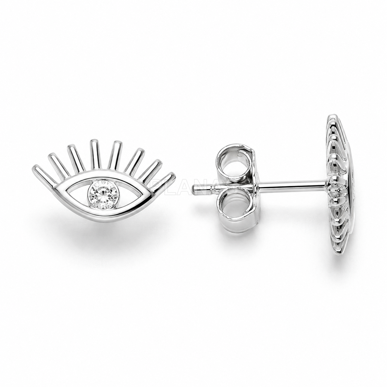 Pendientes en Plata de ley Rodiada y Circonita blanca. OJO.