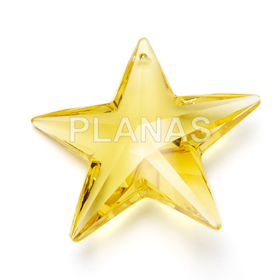 Colgante Estrella Componente Cristal Austríaco.36mm. Color Jonquil