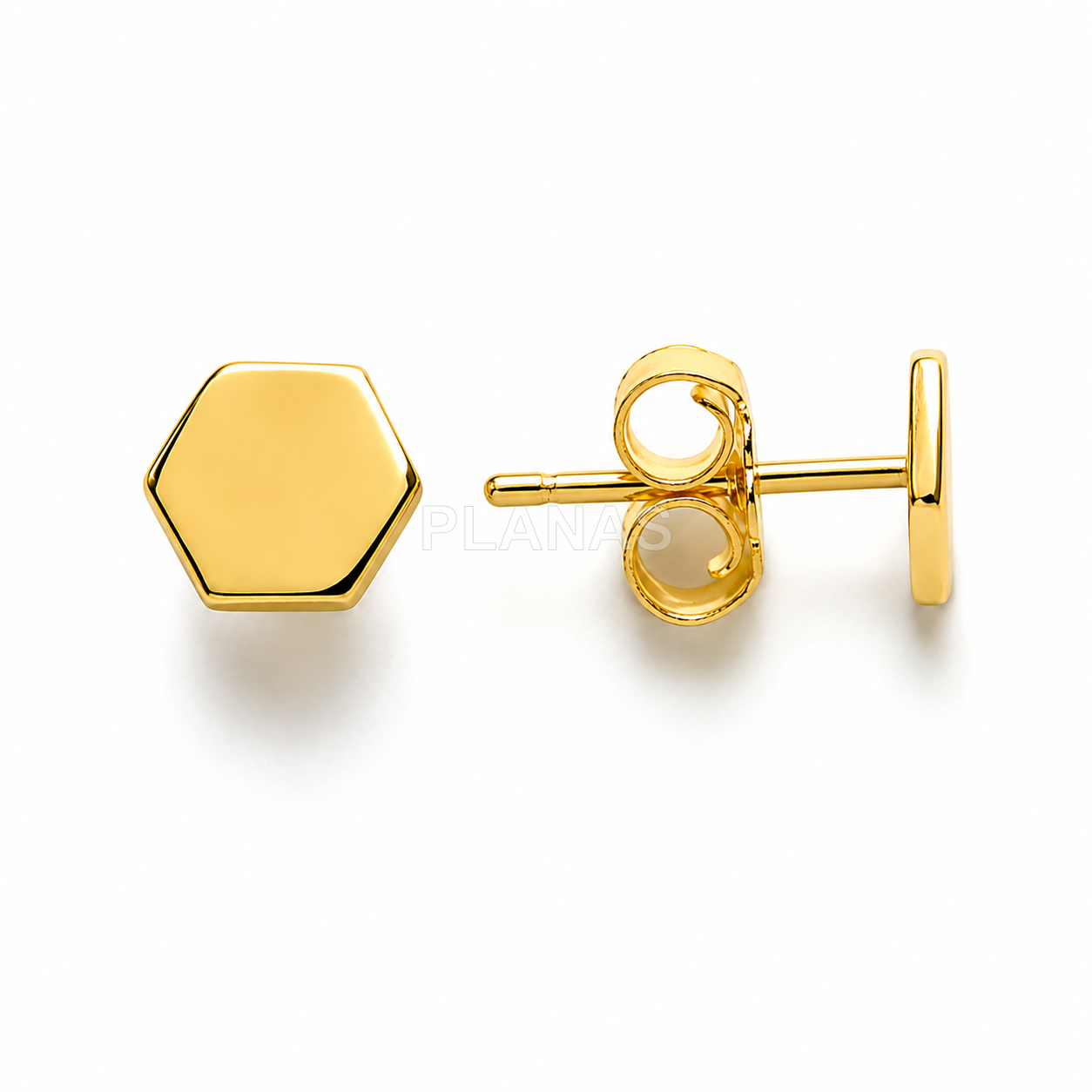 Pendientes en Plata de ley. HEXAGONO.