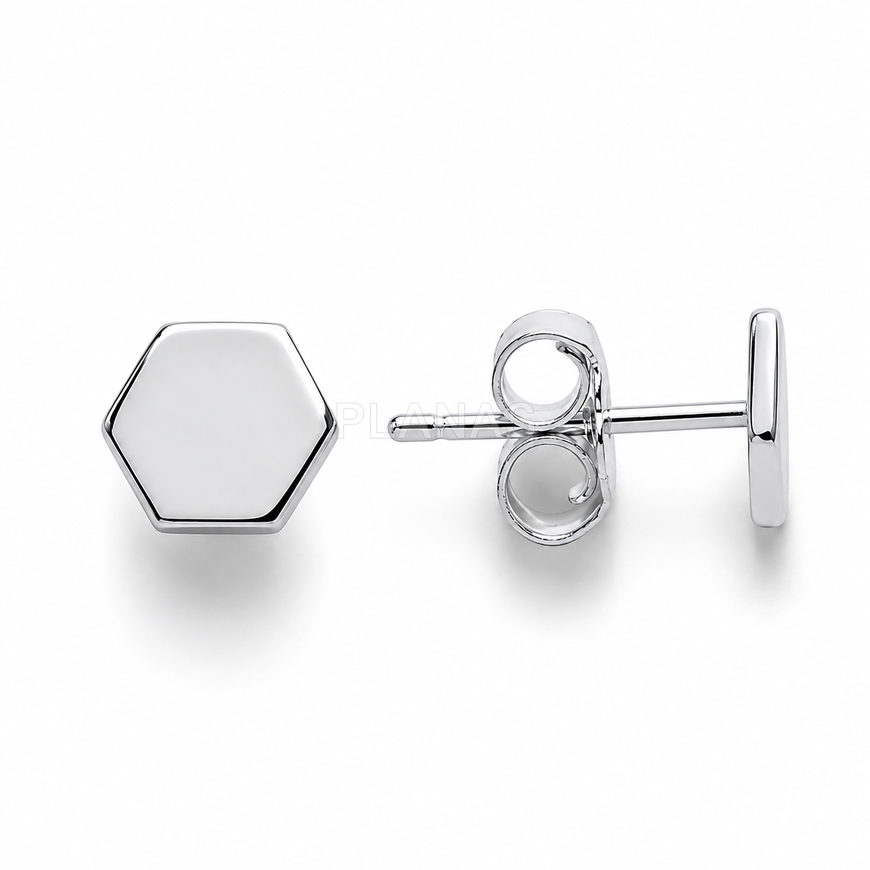 Pendientes en Plata de ley. HEXAGONO.