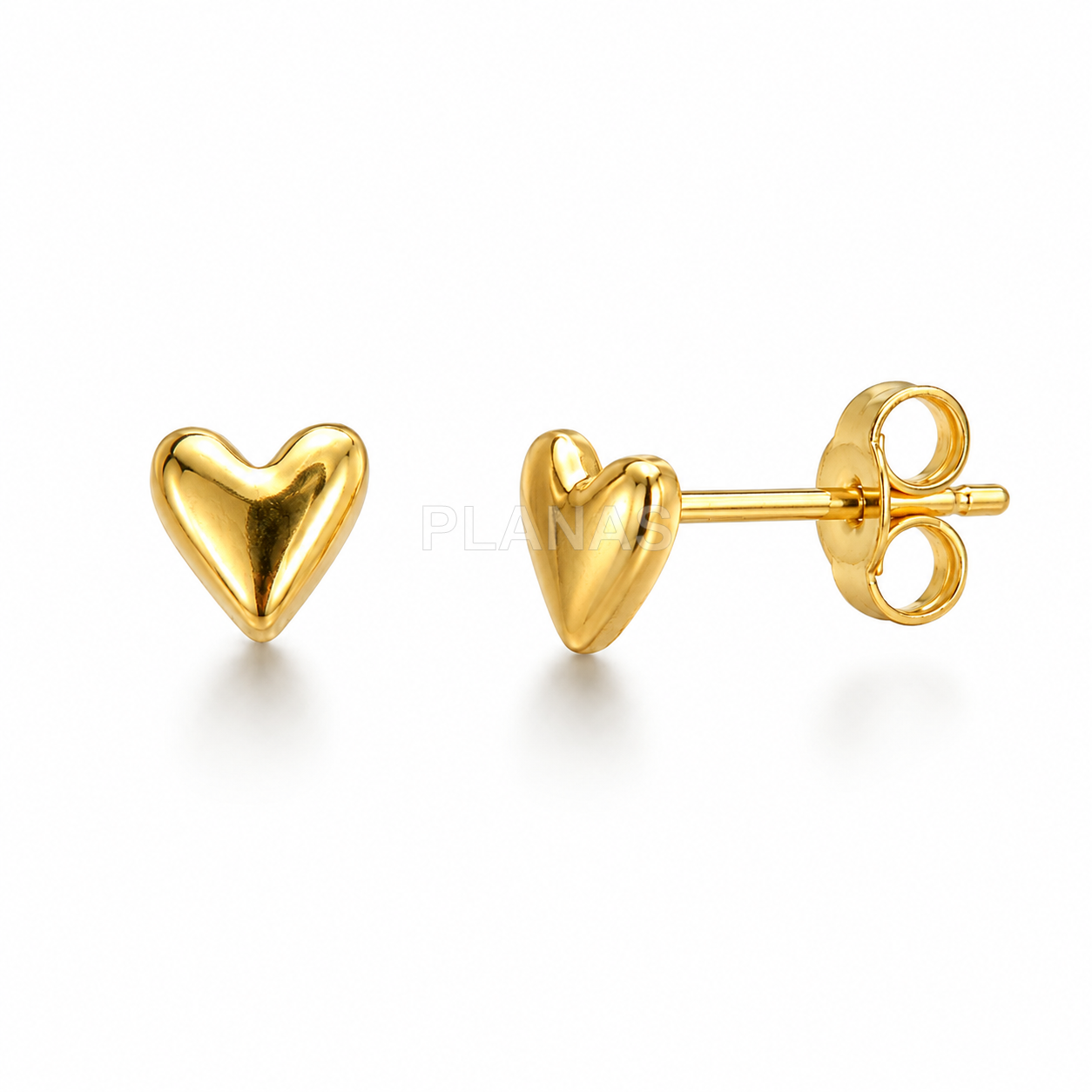 Pendientes en Plata de ley Rodiada. CORAZON.