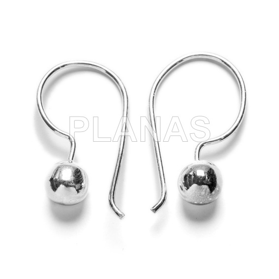 Pendientes en Plata de ley.Bola 6mm.