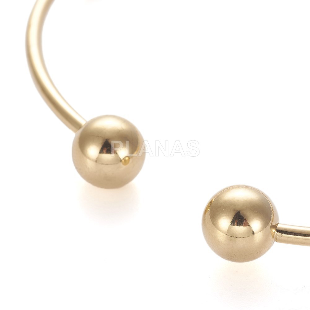 Pulsera Rigida en Acero Inoxidable y Baño Oro. 