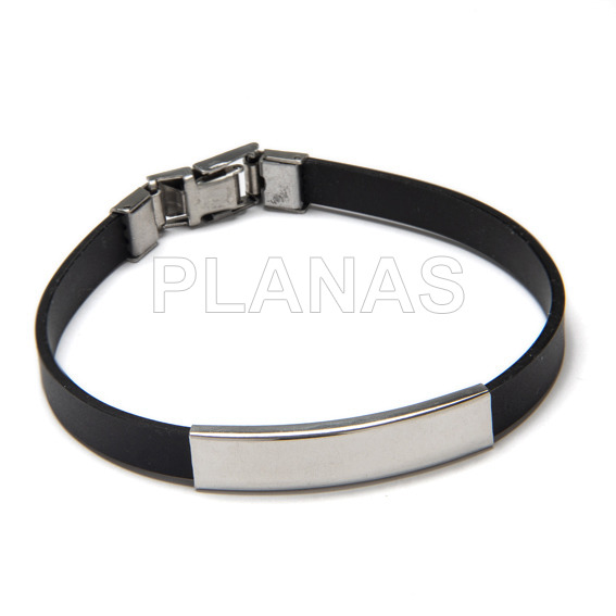 Pulsera Caucho y Acero Inoxidable.