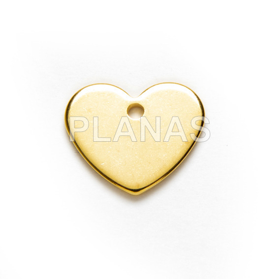 Mini Colgante de Acero Inoxidable y Baño Oro.CORAZÓN.