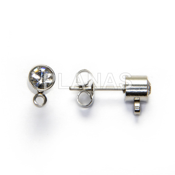 Base de Pendientes en Acero Inoxidable y Circonita.