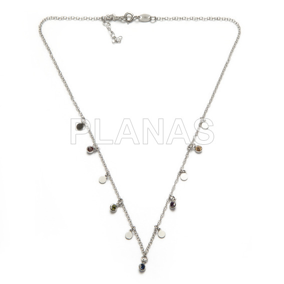 Pingente de prata rhodium.
