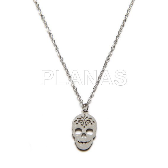 Colgante Calavera en Acero Inoxidable.