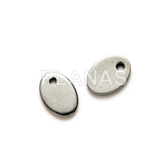 Placa en Acero Inoxidable Ovalada.7x5mm.