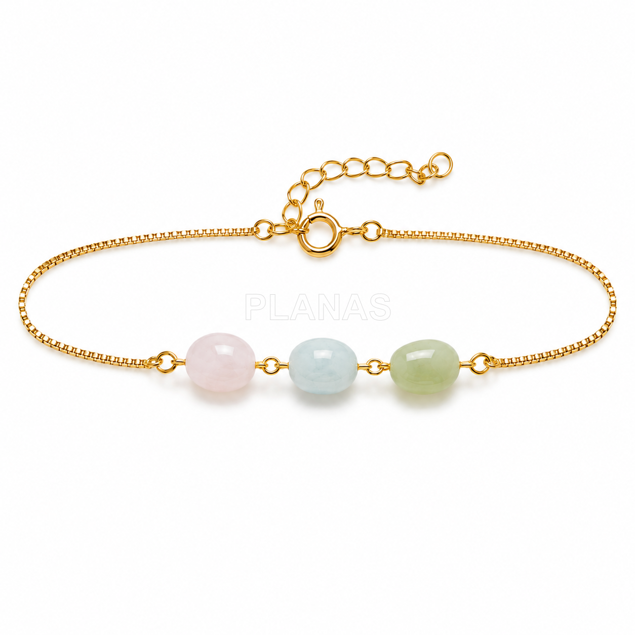 Pulseira de prata esterlina com ágatas coloridas.