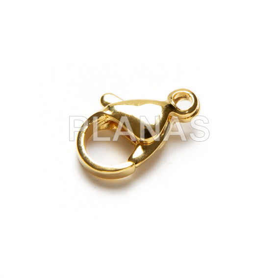 Bolsa de 100 Mosquetónes en Acero Inoxidable y Baño Oro.12x7mm.