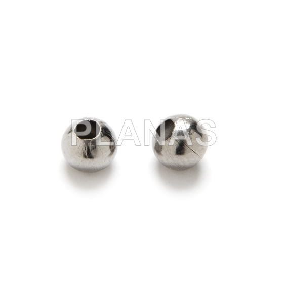 Bola en Acero Inoxidable de 3mm con agujero de 1mm.