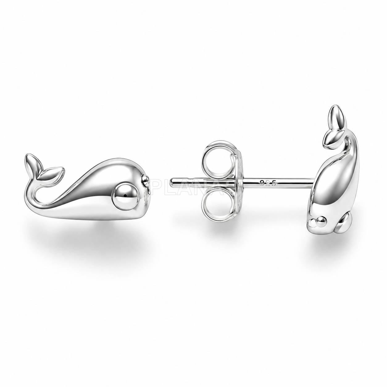 Pendientes en Plata de ley.BALLENA.