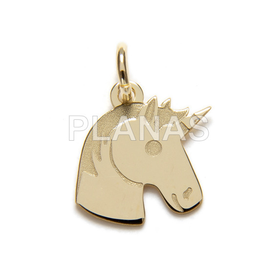 Mini pingente em prata de lei, unicorn.