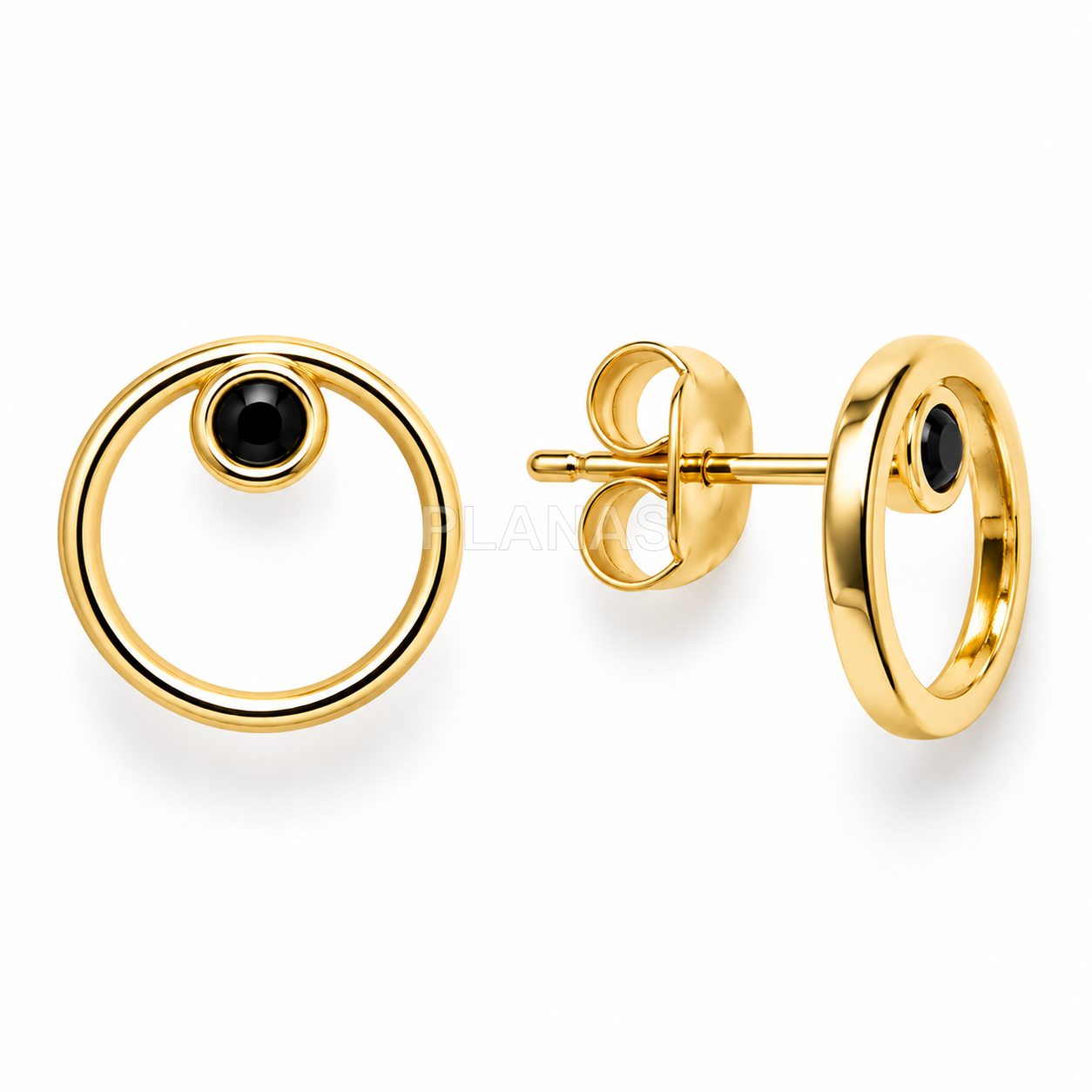 Pendientes en Plata de ley rodiada con esmalte Negro. 