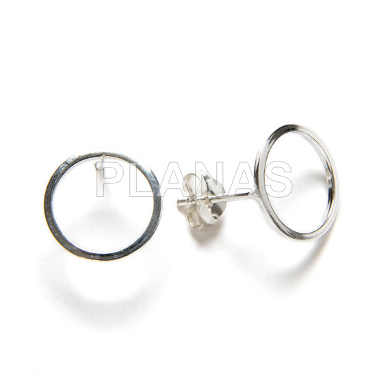 Pendientes en Plata de ley.CIRCULO.12mm.