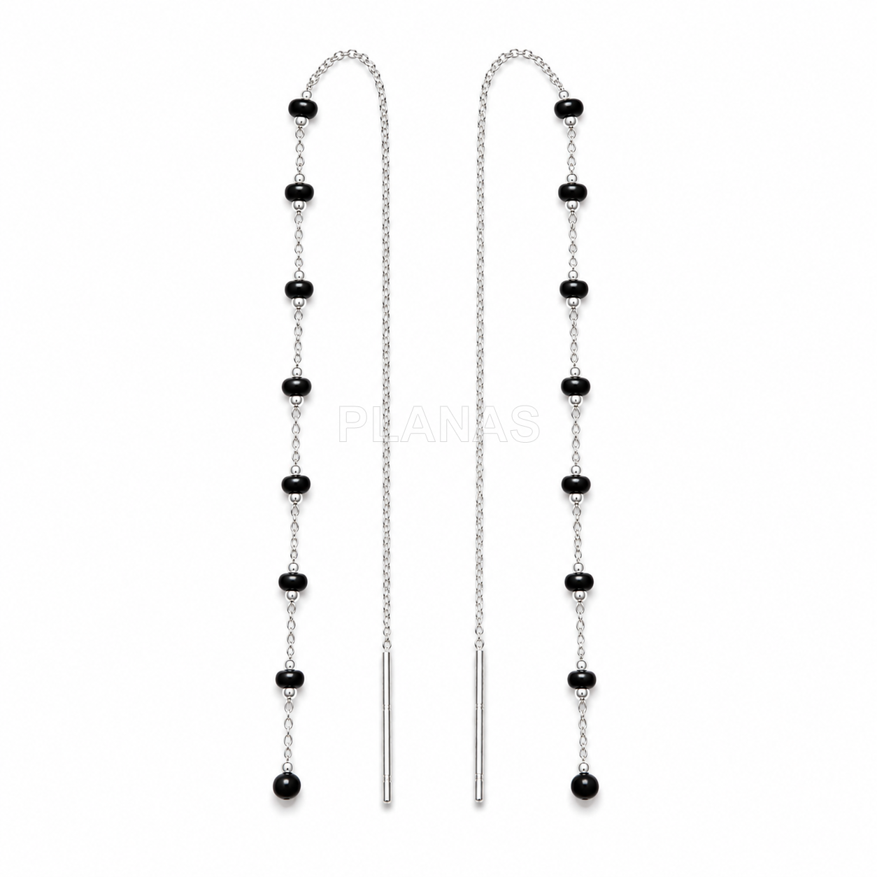 Pendientes en Plata de Ley con bolitas esmaltadas. 