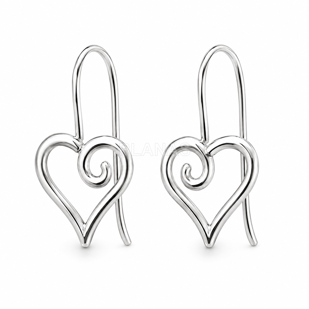 Pendientes en plata de ley.CORAZÓN.