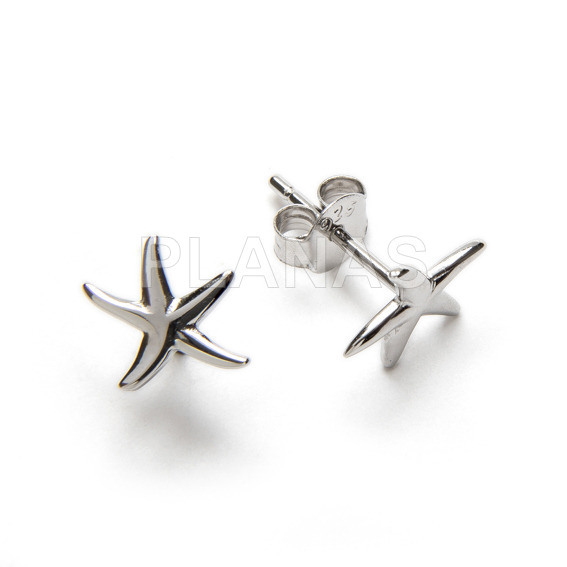 Pendientes en Plata de ley.ESTRELLA DE MAR.