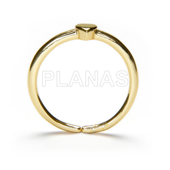 Anillo Abierto en Latón y Baño Oro.CORAZÓN.