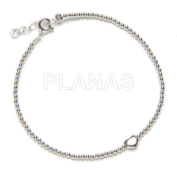 Pulsera en Plata de Ley.CORAZÓN.