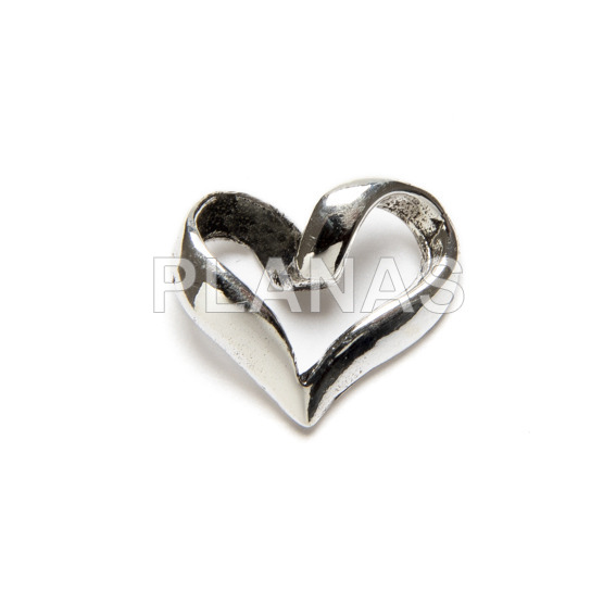 Sterling silver spacer. heart.