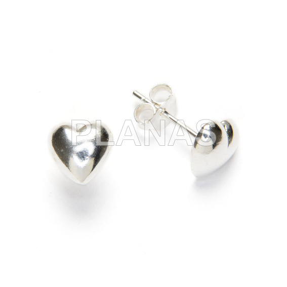 Pendientes en Plata de ley.CORAZÓN.