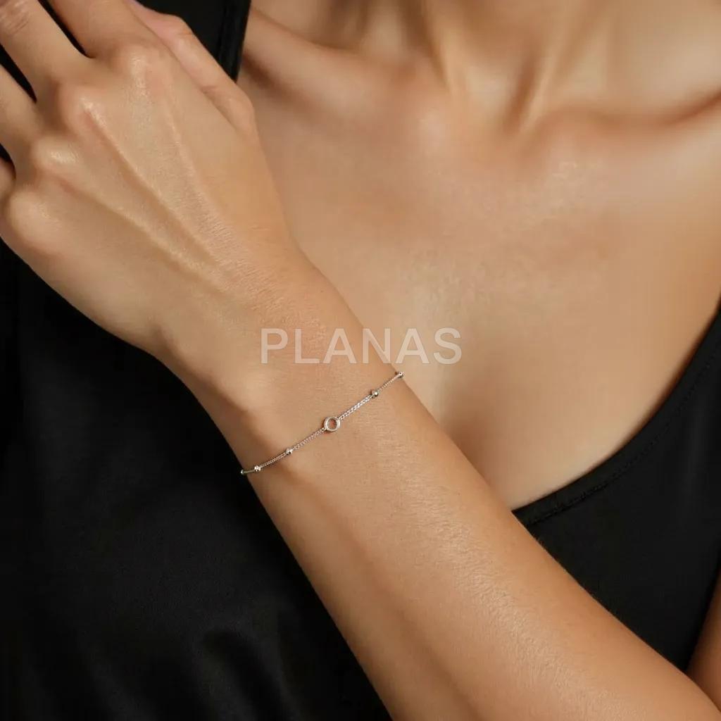 Pulsera en plata de ley. CIRCULO.