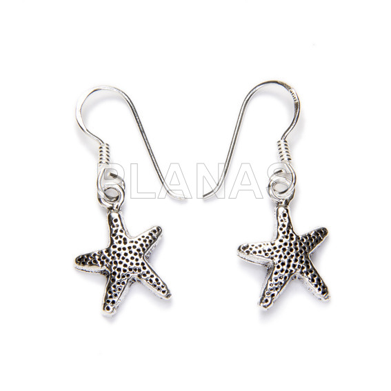 Pendientes en Plata de ley. ESTRELLA DE MAR.