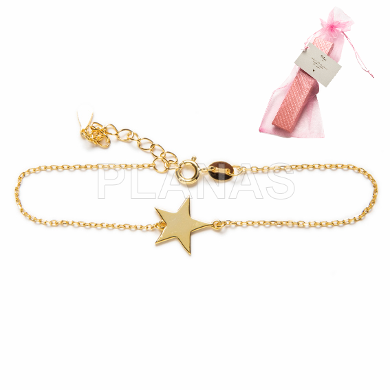 Pulsera en Plata de ley .ESTRELLA.