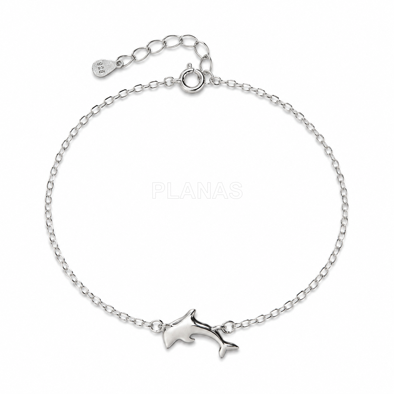 Pulseira em prata de lei. golfinho.