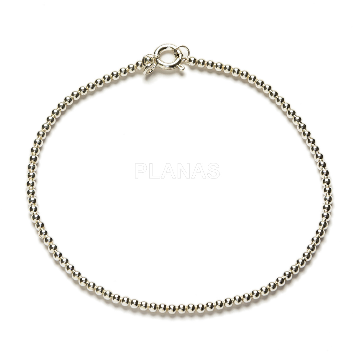 Pulsera de bolas de 2mm en Plata de Ley.